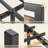 Modern Wood & Black Metal Platform Bed Frame with Sturdy Headboard-472822283-472822281
