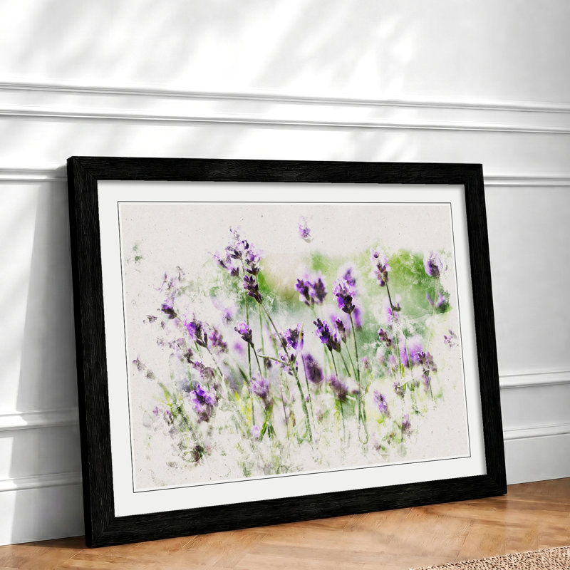 Lavender Vol.1 - Picture Frame Graphic Art, Black Framed, 48cm H x 65cm W x 2cm D
