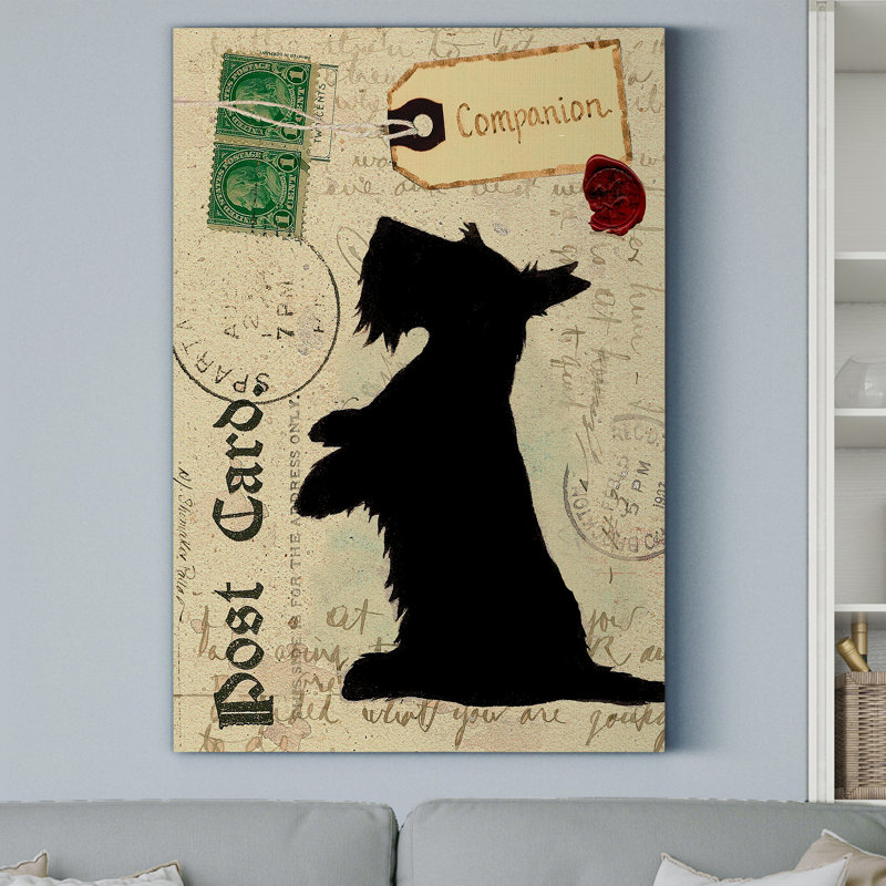 « Scottie silhouette »-impression sur toile, H 48 po x l 32 po x P 1 po