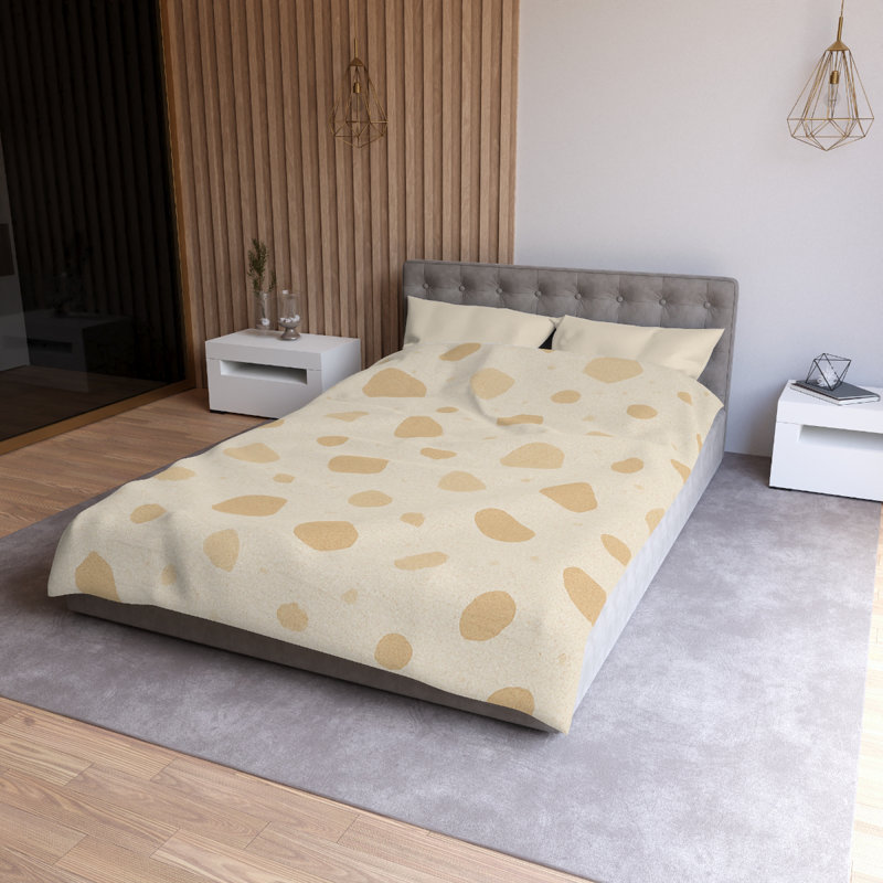 Microfiber Duvet Cover Boho Style, Design 39, Cream, Twin XL Duvet Cover