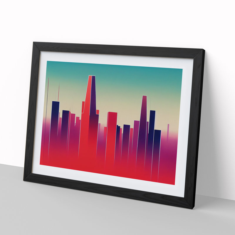 City Skyline Vol.3 - Framed Print, Black Framed, 25cm H x 34cm W x 2cm D