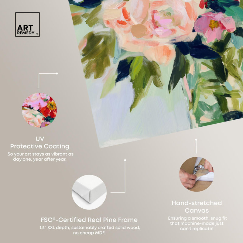 «Bloom in Acrylique I», impression sur toile printanière par Art Remedy, H 45 po x l 36 po, Toile tendue avec châssis