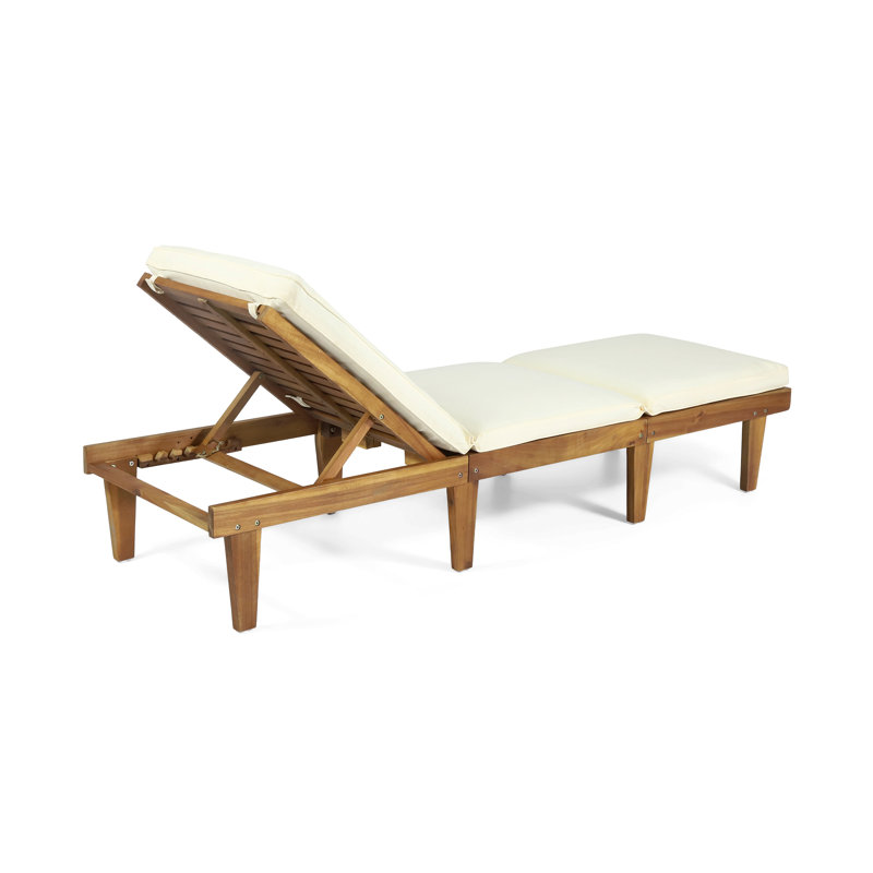 Ariana Kd Wood Chaise Lounge W/ Cushion, Teak
