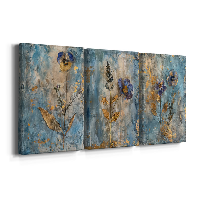 FLORAL Series XL  -Custom Wrapped Gallery Canvas - 3 Pieces