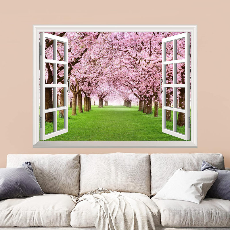 Murale fleur de cerisier, L 48 po x l 36 po