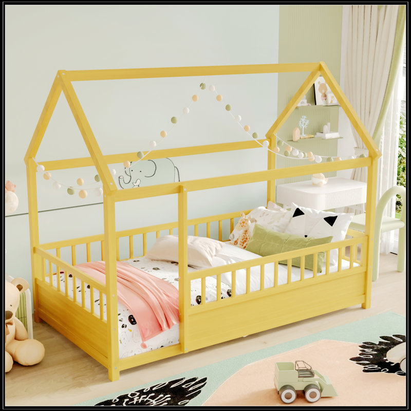 Lit simple en bois, Lit simple