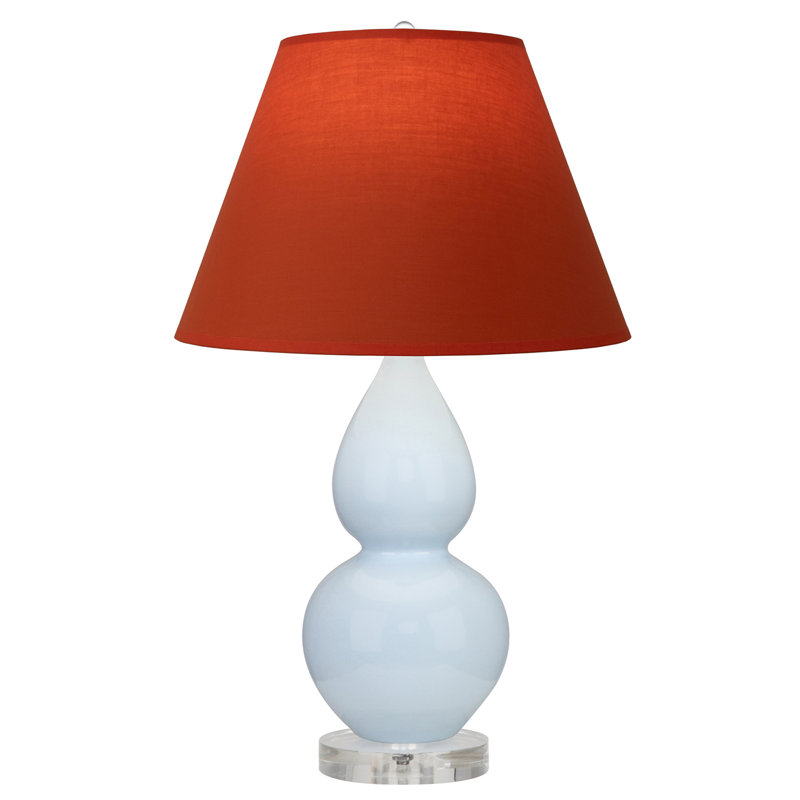 Petite lampe d'appoint à double gourde, Tanger / taupe, Bleu pastel