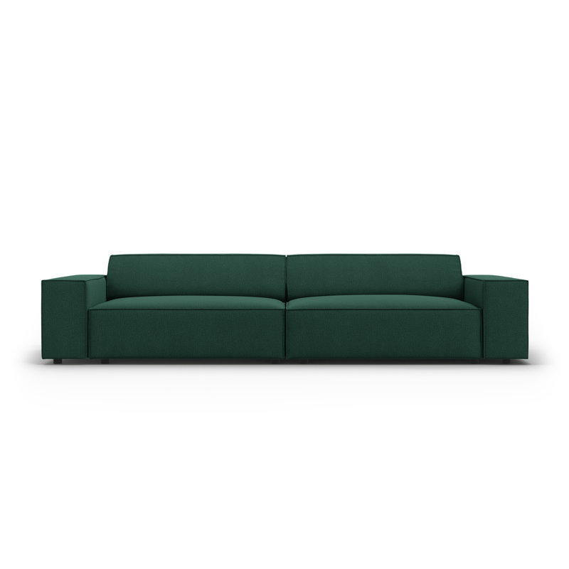 Isle 3 Seater Sofa, 70cm H x 244cm W x 102cm D, Green Polyester