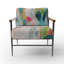 Fauteuil d'appoint rembourré rose et bleu Minimalims Fludity V-1535556464