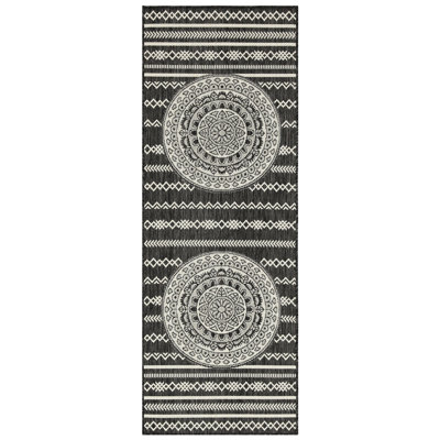 Tapis intérieur / extérieur anthracite, 7 pi 10 po X 10 pi 3 po., Sunshine Gchar2017, polypropylène, teint, antidérapant pour l'extérieur 7 pi 10 po 3 po, peu d'entretien