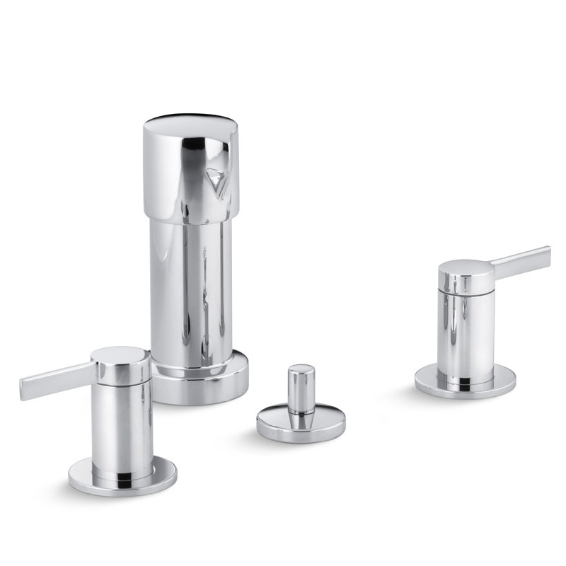 Stillness Vertical Spray Bidet Faucet with Lever Handles, Nickel brossé éclatant
