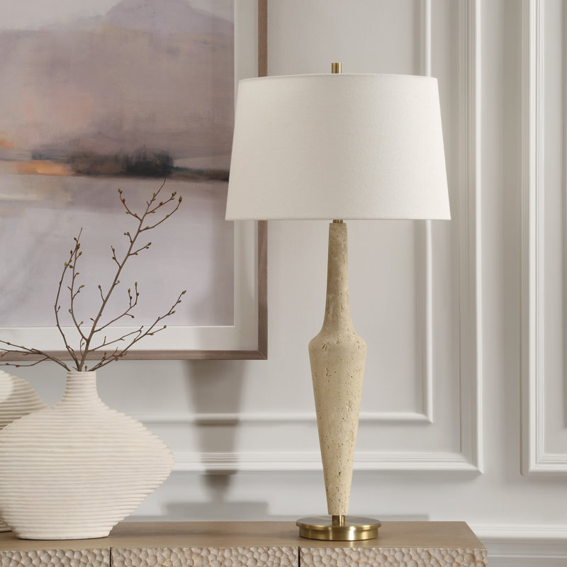 Lampe de table en travertin Lavena
