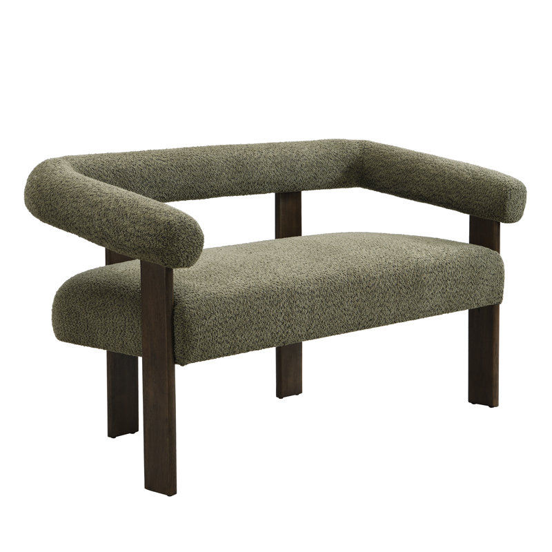 Erik Round Armrest Loveseat, Green, Brown
