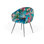 Fauteuil à oreilles rembourré en velours bleu / rose Osbourn