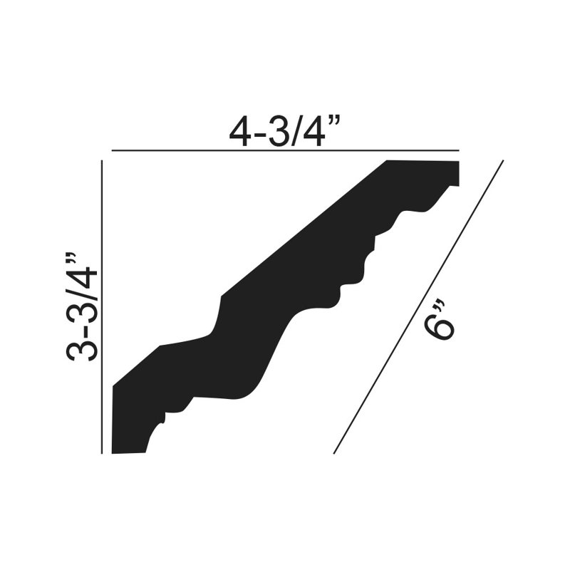 Primed Polyurethane Acanthus Leaf Crown Moulding Sample