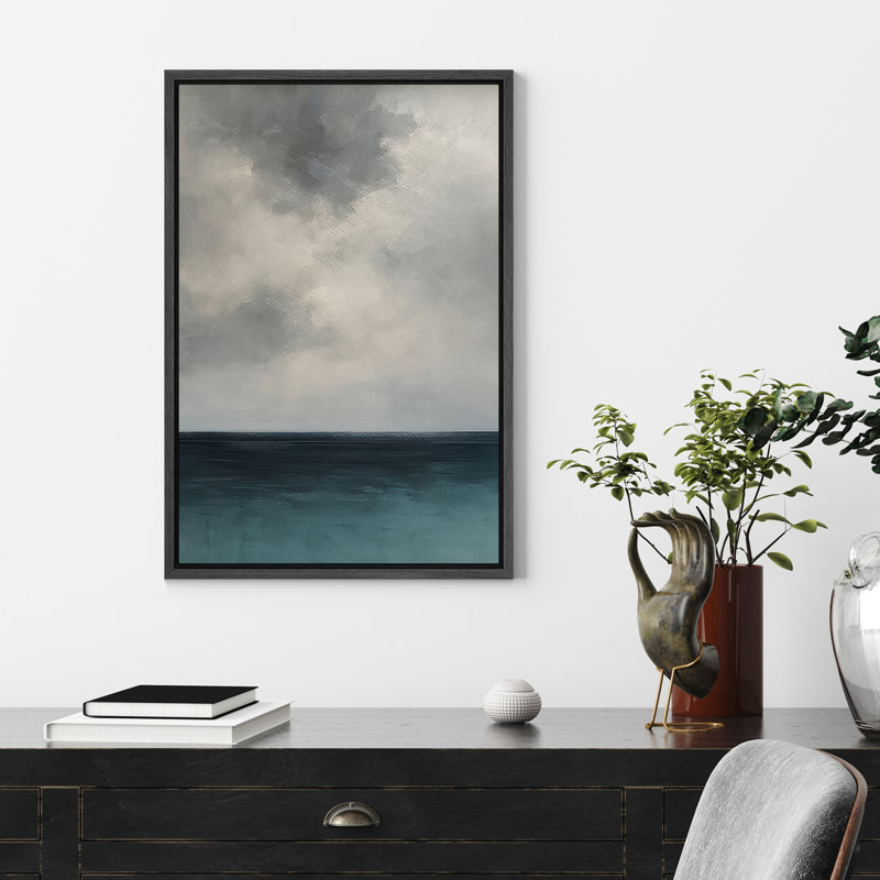 Reproduction de peinture abstraite encadrée sur toile encadrée pour la décoration du salon, H 24 po x l 16 po, Cadre flottant