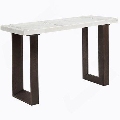 Marble Top & Espresso Finish Sofa Table