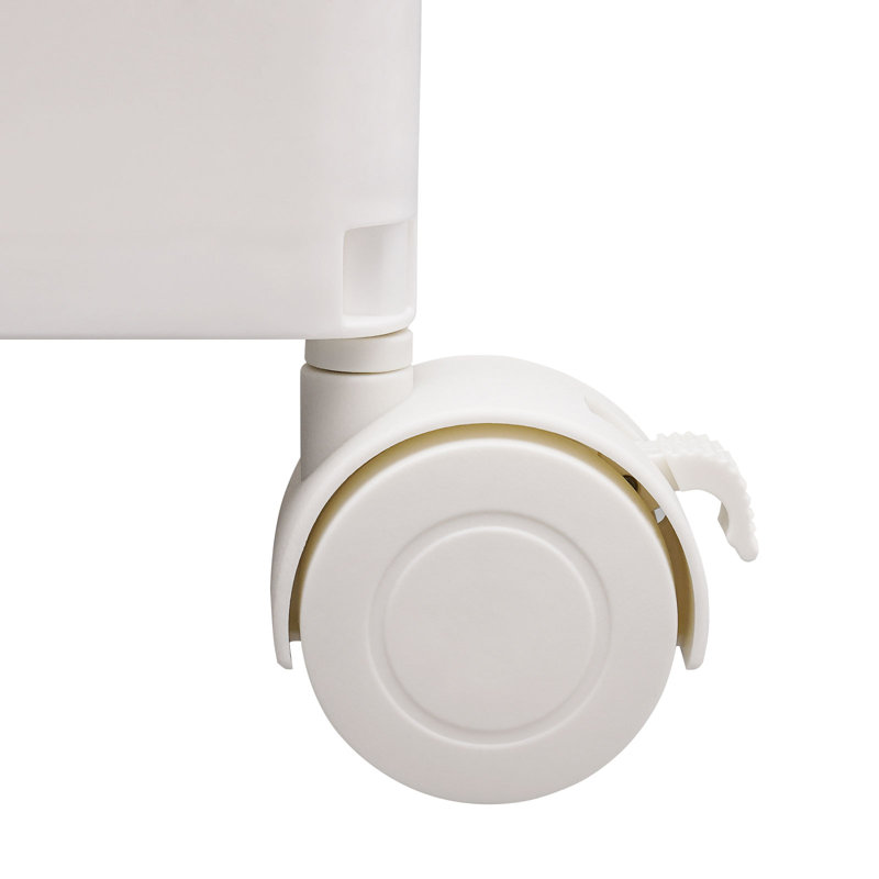 Boîte de rangement pliable avec roulettes, Blanc