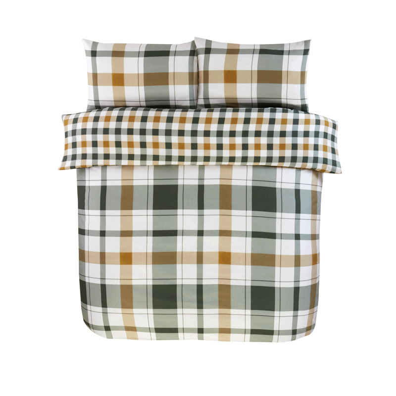 Braemar Check Microfiber / Polyester Plaid Duvet Cover Set, Single Duvet Cover + 1 Pillowcase