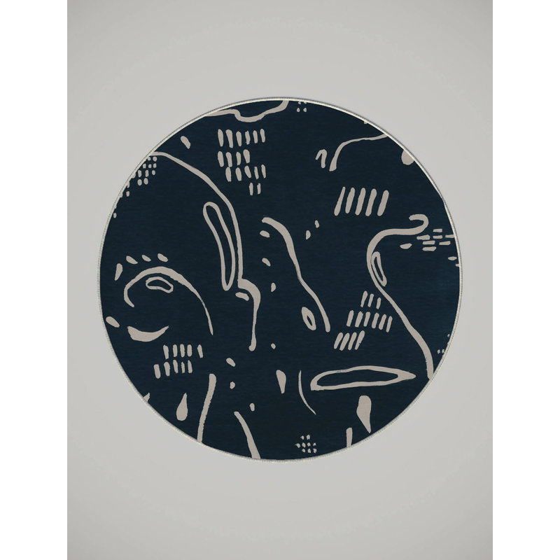 Chihiro Washable Indoor Rug, Round 5'