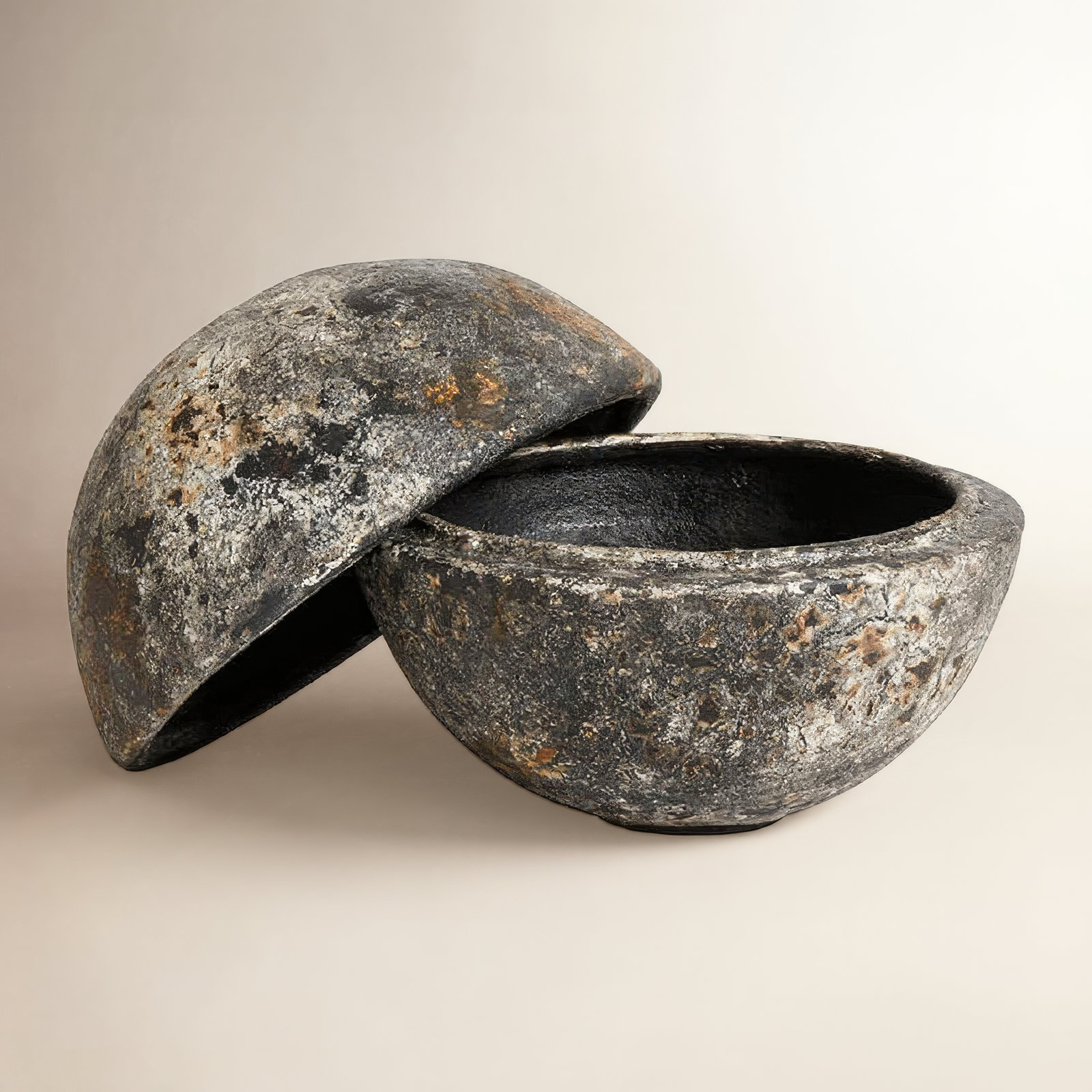 Juara Ceramic Decorative Bowl 1, Nature, 5.12" Hx 5.91" W x 5.91" D