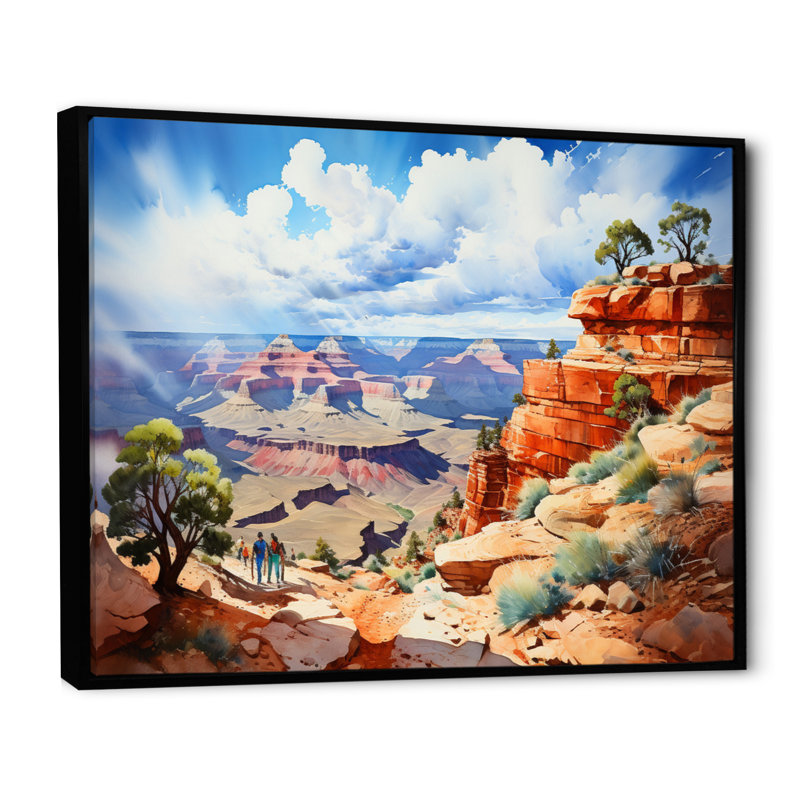 Nevada Canyon Landscape - Landscape, Reproduction d'art mural, H 34 po x l 44 po x P 1,5 po, Cadre flottant noir