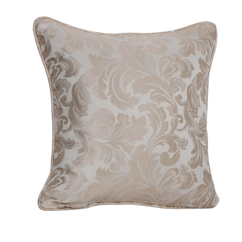 Algonac Damask Square Cushion, Natural