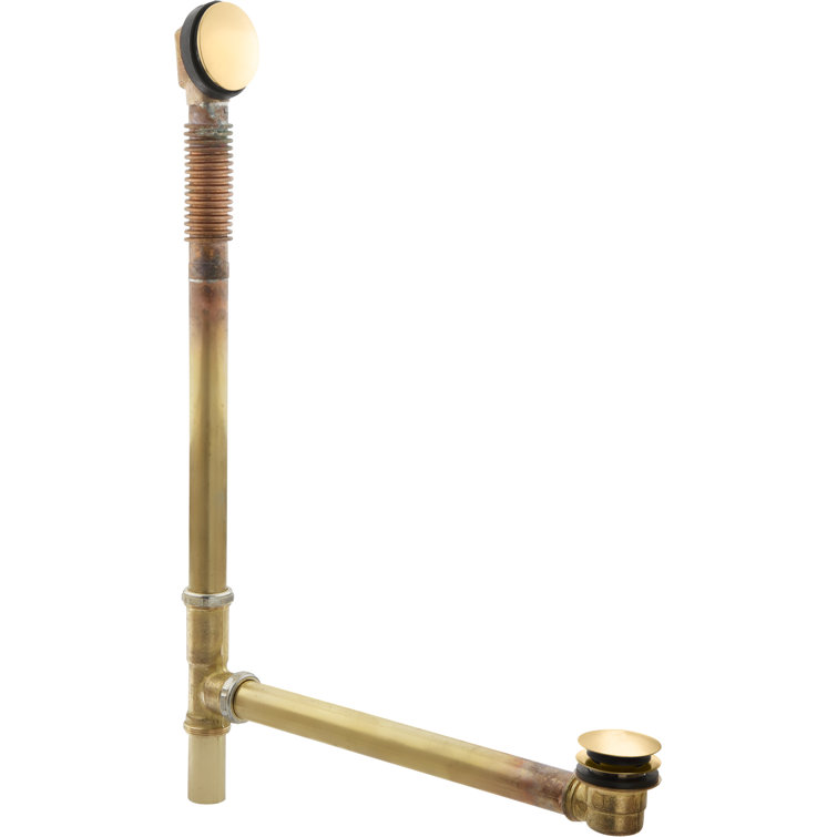 Clearflobrass Toe Tap 1.5" Leg Tub Drain with Overflow