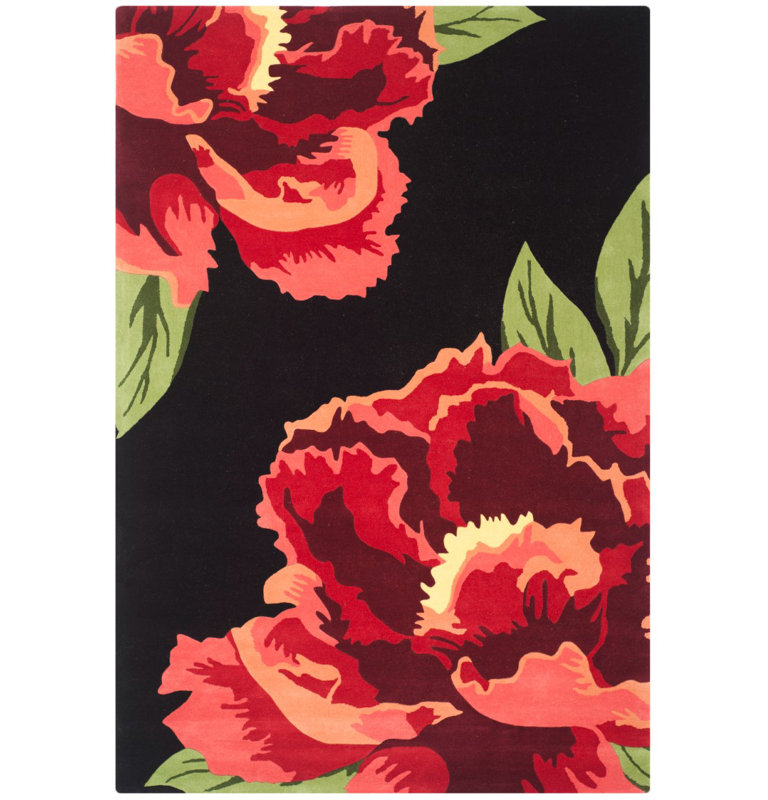 Tapis noir / rouge Electra