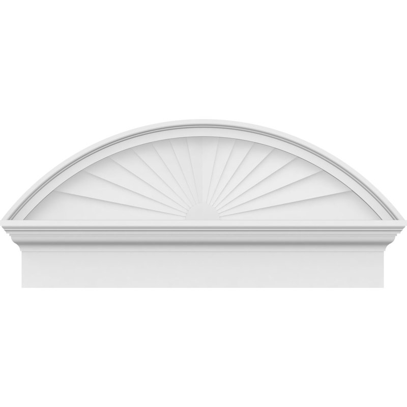 Fronton de combinaison en PVC de qualité architecturale à arche segmentée, H 14 7/8 po x l 32 po x P 2 3/4 po