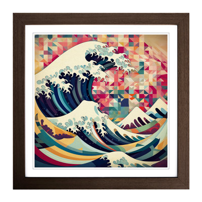 Japanese Wave Cubism No.1 - Single Picture Frame Print