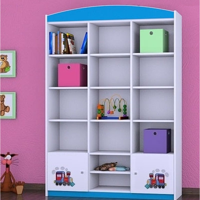 Asa 183 cm H X 132 cm W Kids Cube Bookcase, Blue