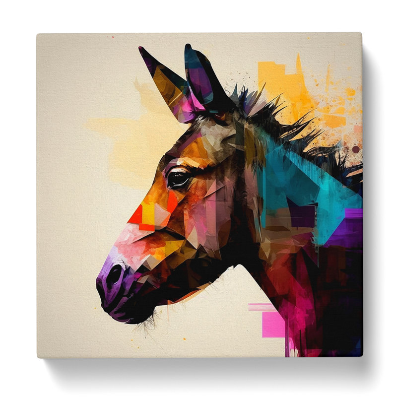 Donkey Abstract No.1 - Wrapped Canvas - Framed Print