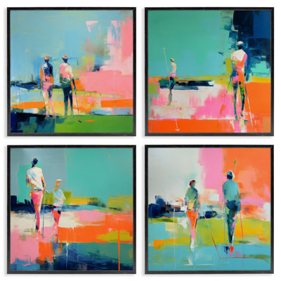 «People on Golf Course», ensemble de 4 giclées par Irena Orlov