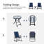 Ensemble de mobilier d'extérieur 3 pièces avec table basse en verre et 2 chaises berçantes pliantes rembourrées Outsunny