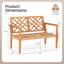 Banc de jardin pour 2 personnes avec accoudoirs confortables et dossier en bois de teck
