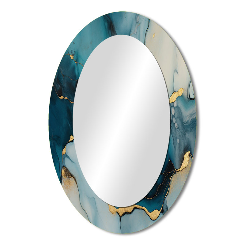 Makhi - Miroir abstrait en métal, 36 po x 24 po