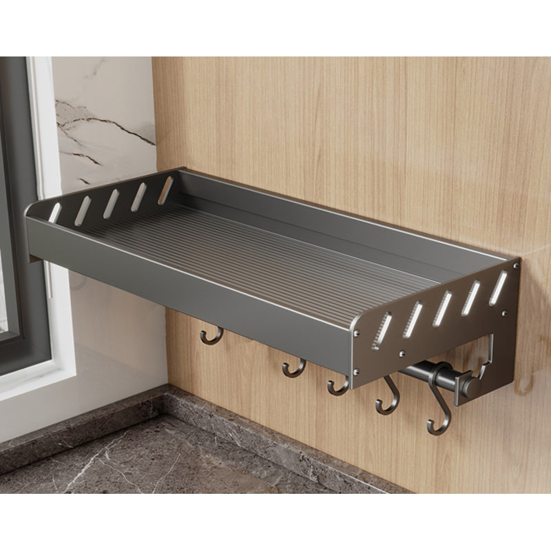 Wall-Mounted Multi-Functional Kitchen Spice Rack - Versatile Condiment And Storage Shelf, 4.33"H x 11.81"W x 7.87"D