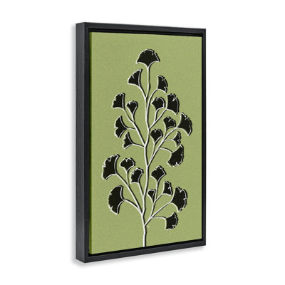 Lime Gingko Sprig Floating Frame, design by Martina Pavlova