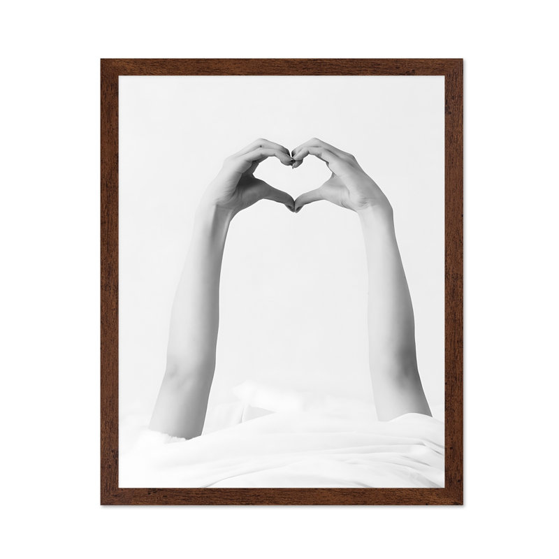 Heart Hands No2, Poster, 11"H x 14"W, Brown Framed