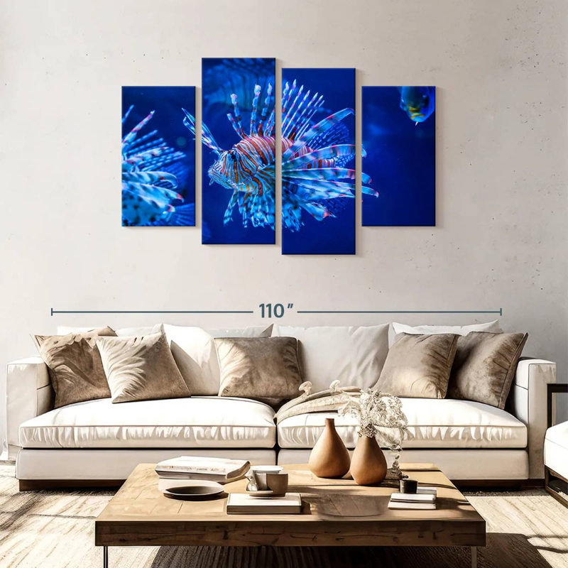 Poisson-lion aquarium Brampt, H 48 po x l 75 po