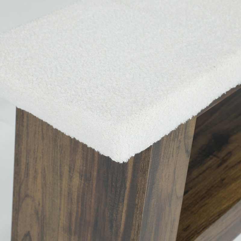 Banc de rangement de coin pour chaussures avec banc rembourré en L et tablette ouverte pour le vestibule