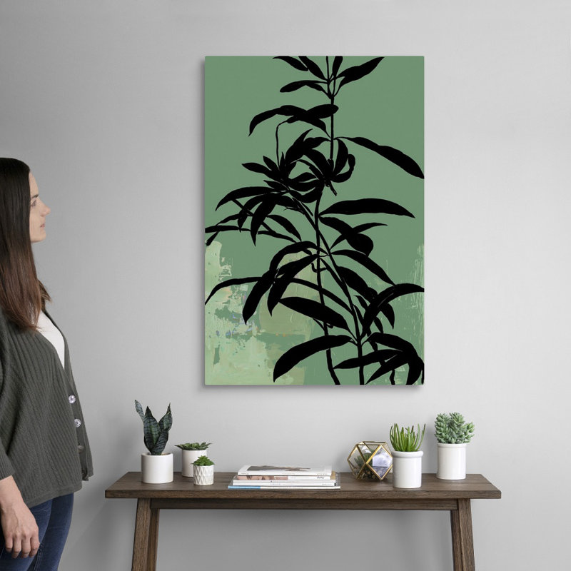 «Green Silhouette II», art mural sur toile, Toile tendue, H 36 po x l 24 po