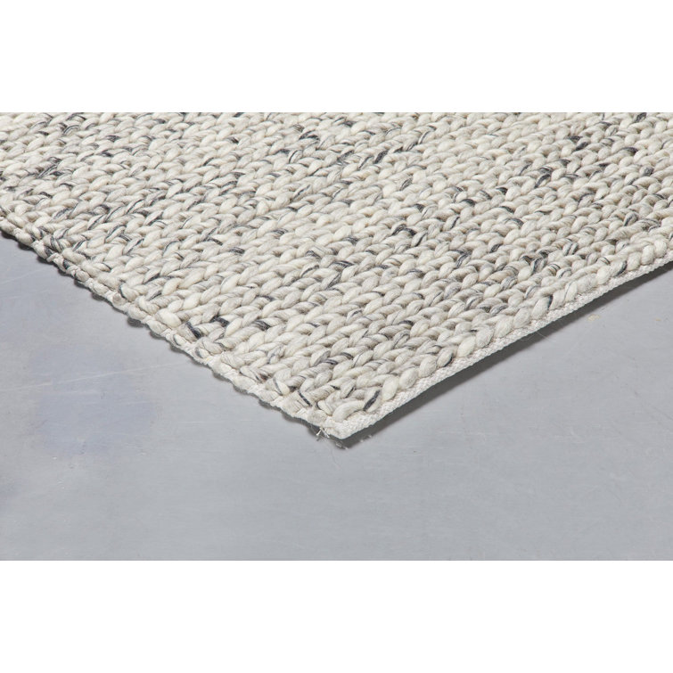 Farrah Marble Grey Braided Wool Rug