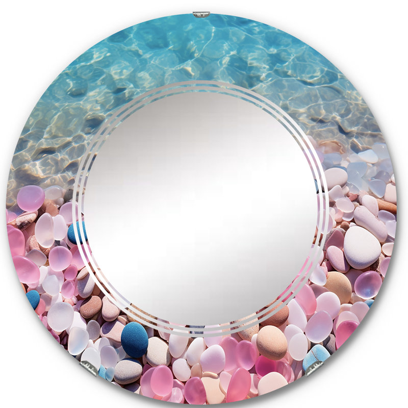 Bezelea - Miroir mural moderne rond, 24 po x 24 po
