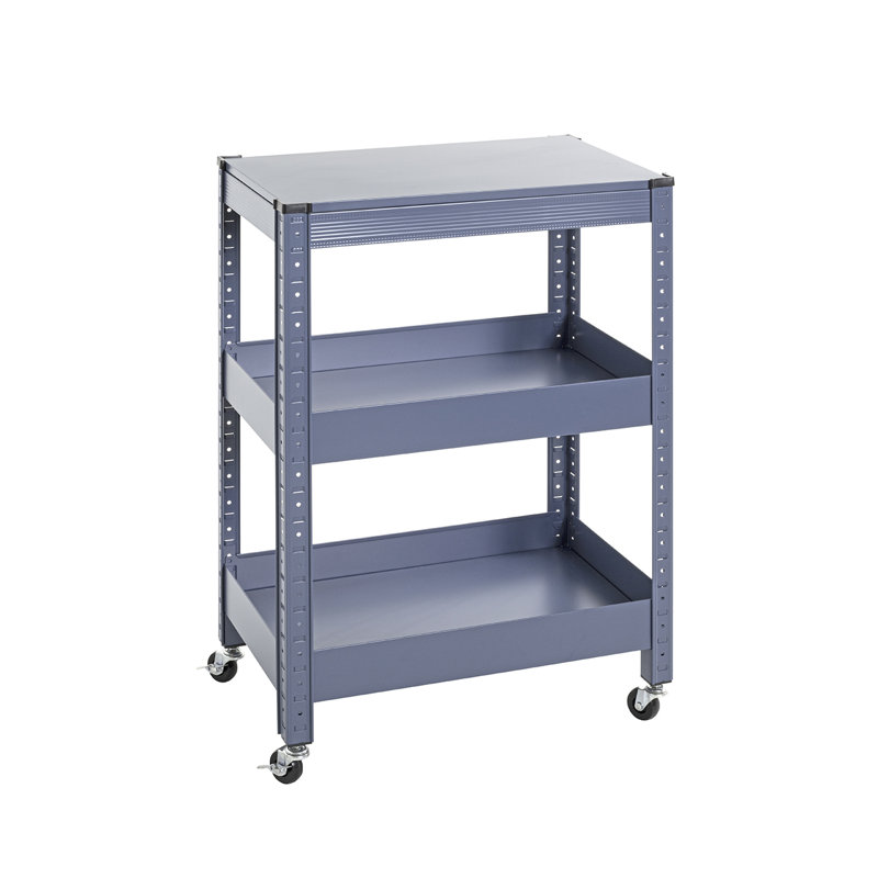 Serving Trolley with 3 shelves, 50 x 75 x 32 cm, Blue