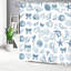 Rideau de douche à motif de coquillages 72 x 72