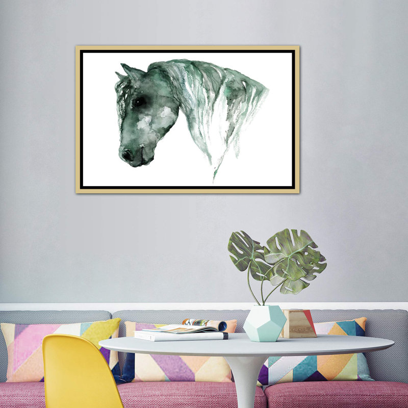 Art du cheval, Toile encadrée d'or, H 26 po x l 18 po x 1,5 po