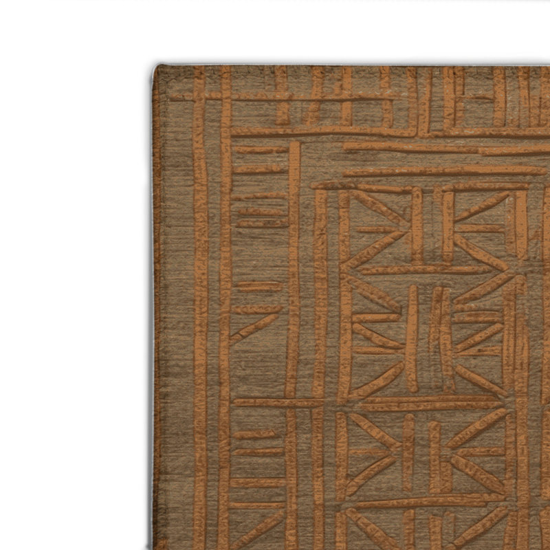 Trellis Brown Indoor and Outdoor Area Rug, Rectangle 4' x 6'