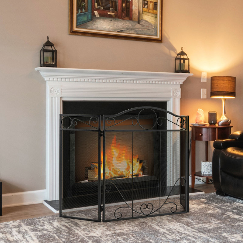Kilian 3 Panel Steel Fireplace Screen